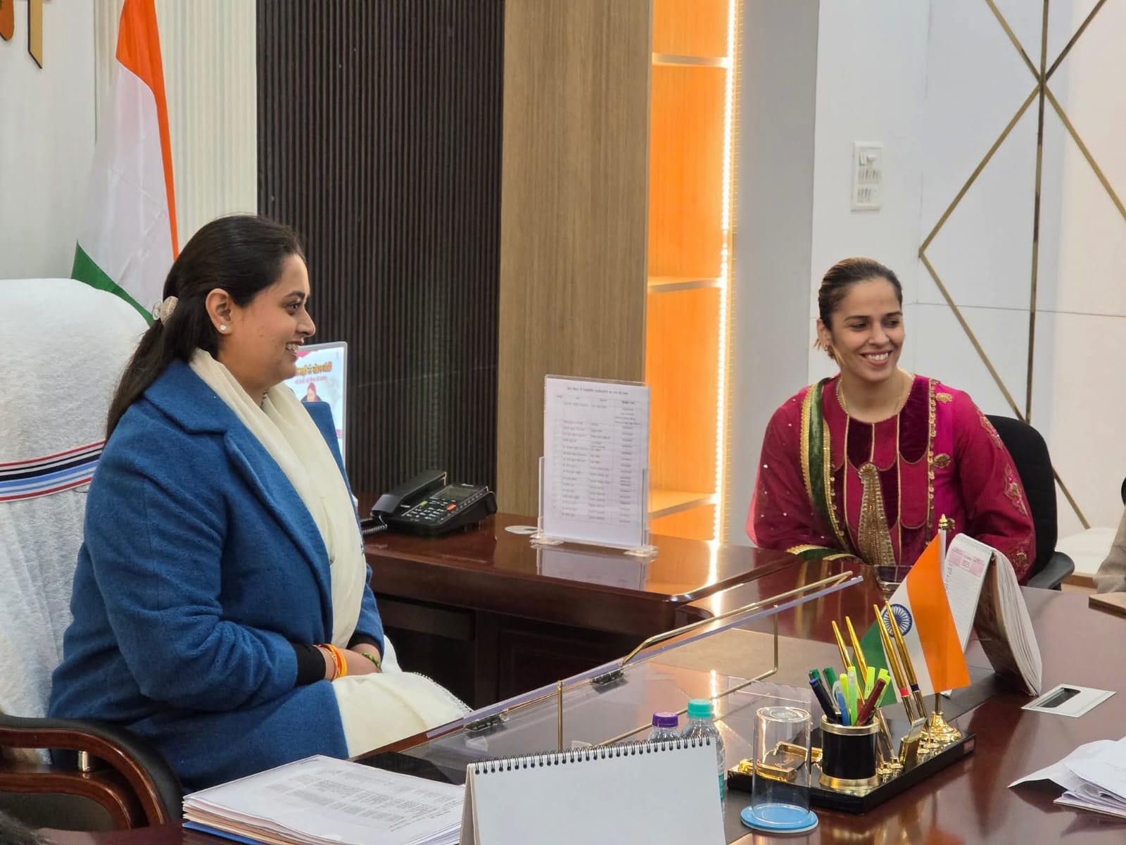 सायना नेहवाल खेल मंत्री बिहार सरकार श्रेयसी से मुलाकात के दौरान सायना नेहवाल खेल मंत्री बिहार सरकार श्रेयसी से मुलाकात के दौरान
