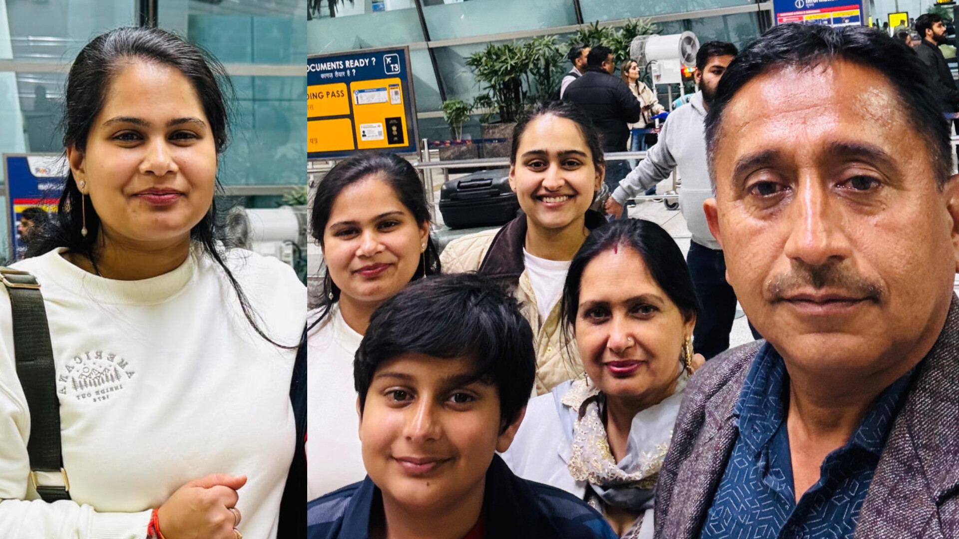 एयरपोर्ट पर छोड़ने के लिए ऐप प्रिया के परिजन बराबर में प्रिया का फाइल फोटो एयरपोर्ट पर छोड़ने के लिए ऐप प्रिया के परिजन बराबर में प्रिया का फाइल फोटो