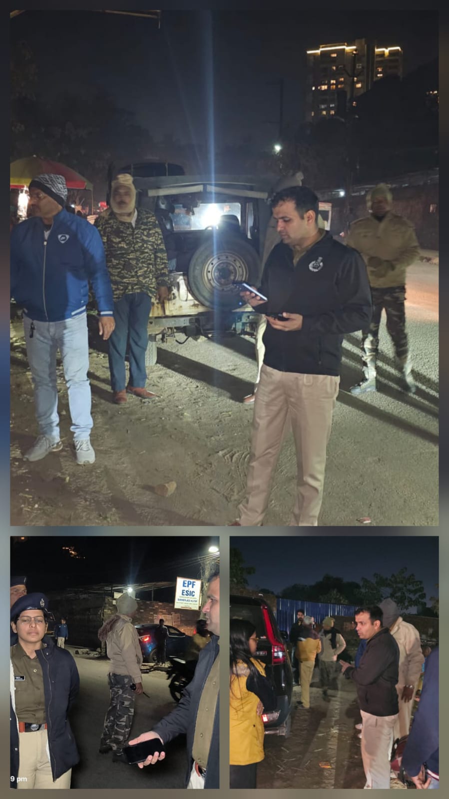 चेकिंग करते अधिकारी