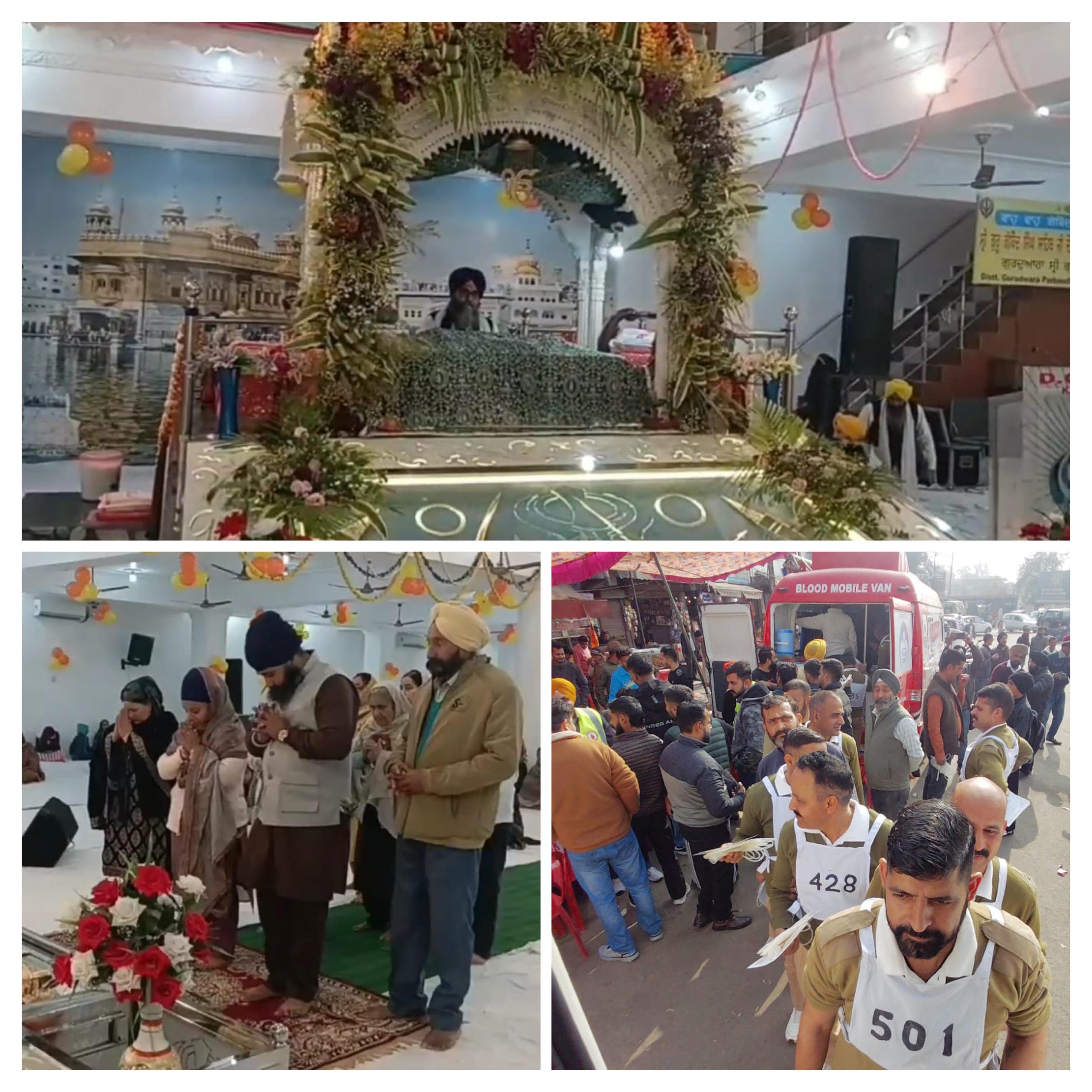 The birth anniversary of Shri Guru Gobind Singh Ji was celebrated with religious devotion; the Sangat donated blood and gave the message of adopting his teachings. The birth anniversary of Shri Guru Gobind Singh Ji was celebrated with religious devotion; the Sangat donated blood and gave the message of adopting his teachings.