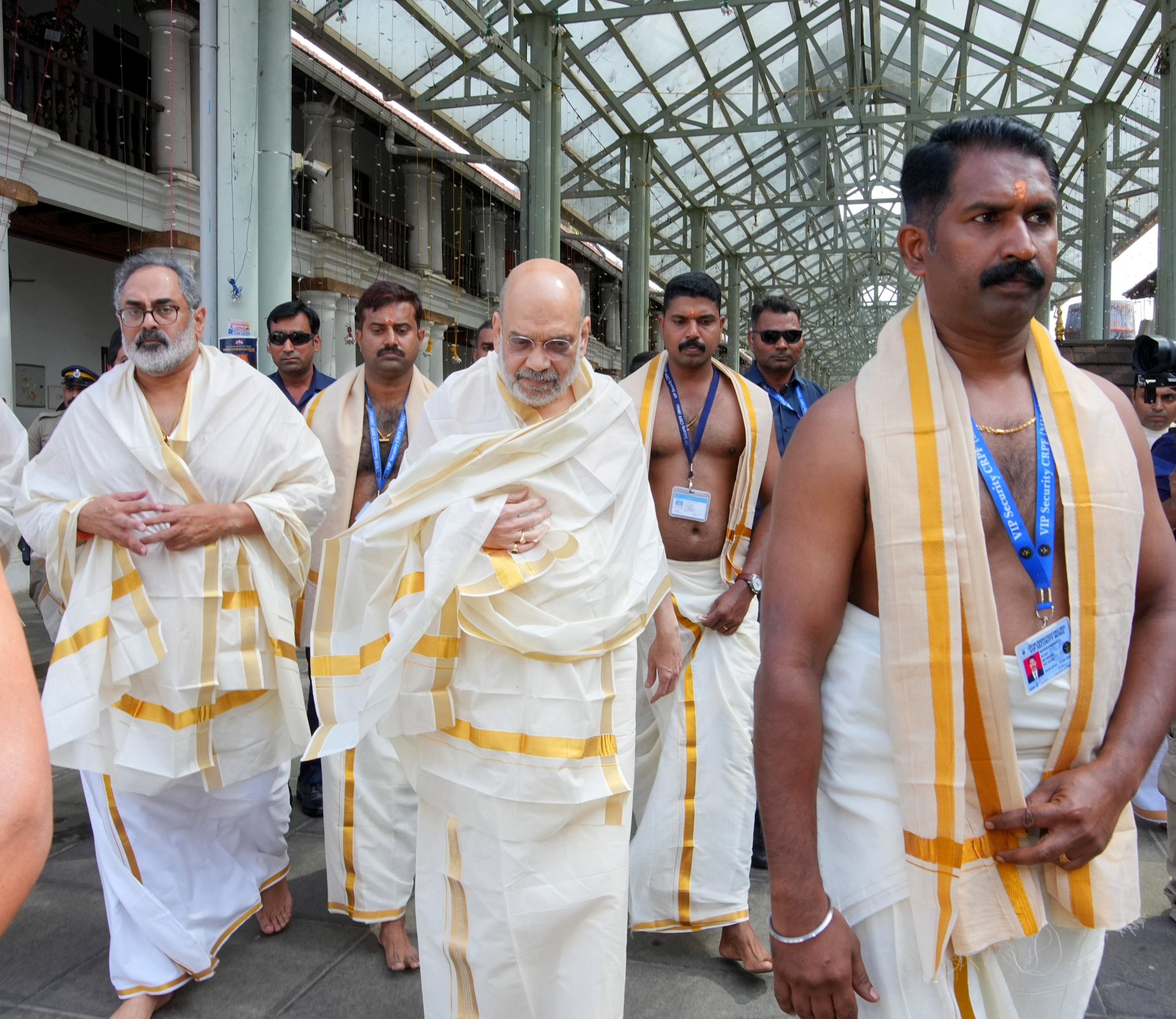 केंद्रीय गृहमंत्री अमित शाह पद्मनाभस्वामी मंदिर में