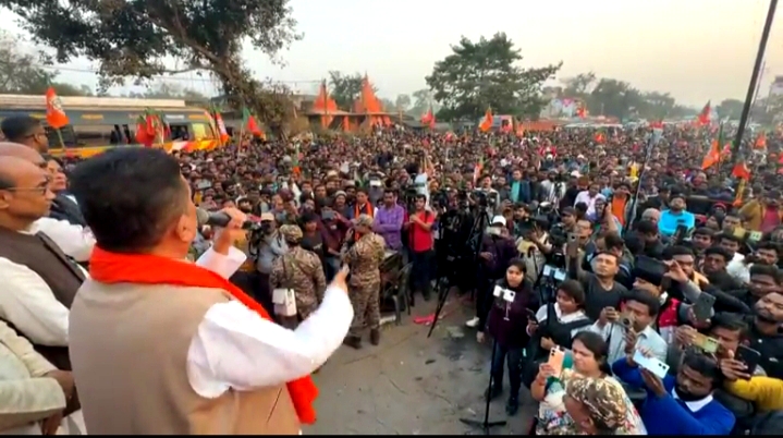 चंद्रकोना रोड में शुभेंदु अधिकारी का रैली