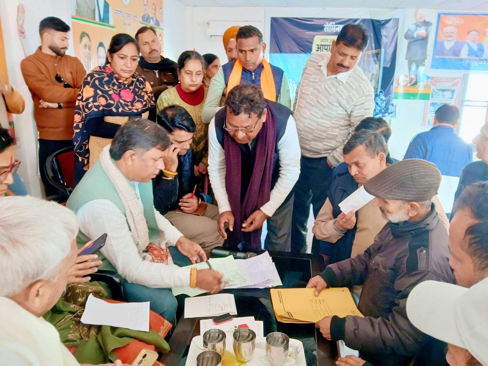 MLA Dr. Bharat Bhushan listened to public problems in the janta darbar.