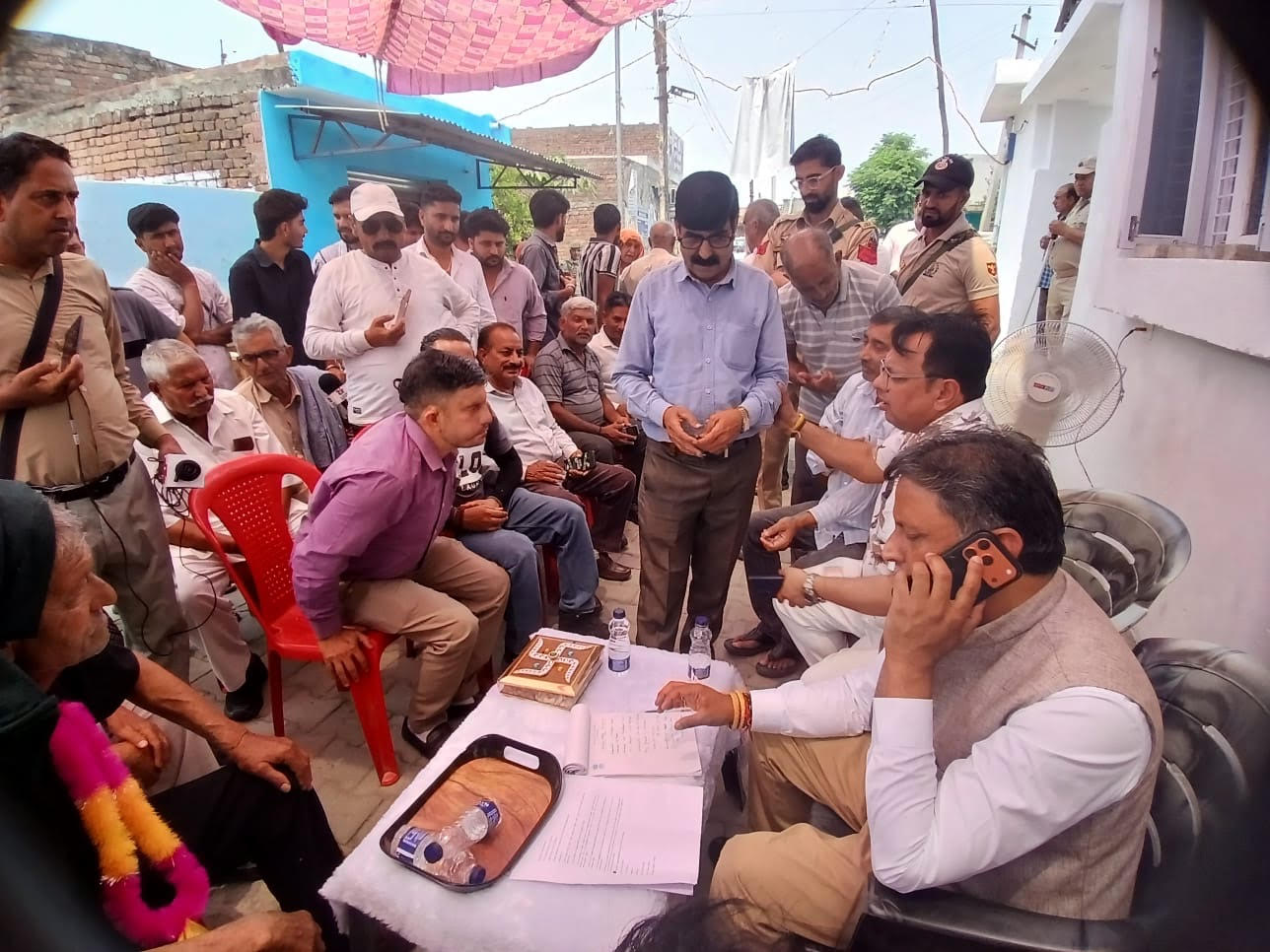 MLA arrives on whirlwind tour, assures solution to water and road problems