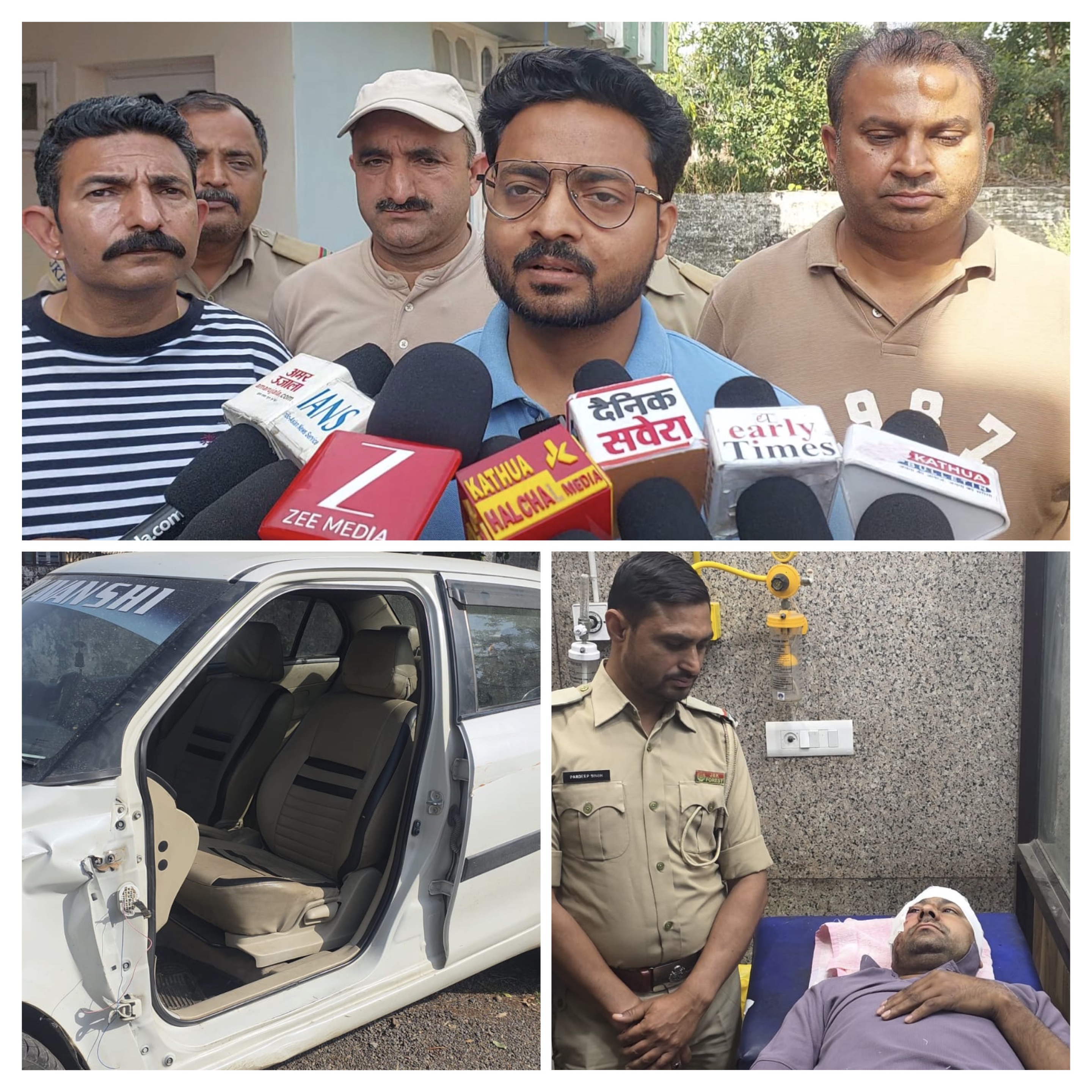 Terror by timber smugglers: A truck ran over a forest department team, injuring one.