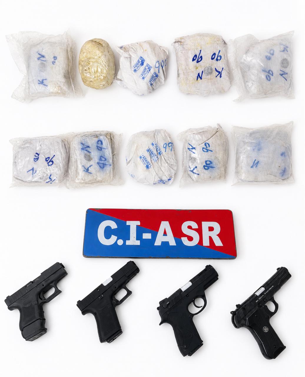 recovered 5.5 Kg Heroin, 4 Pistols