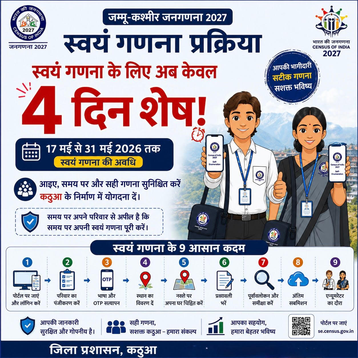 Kathua administration appeals - only 4 days left for self-census Kathua administration appeals - only 4 days left for self-census