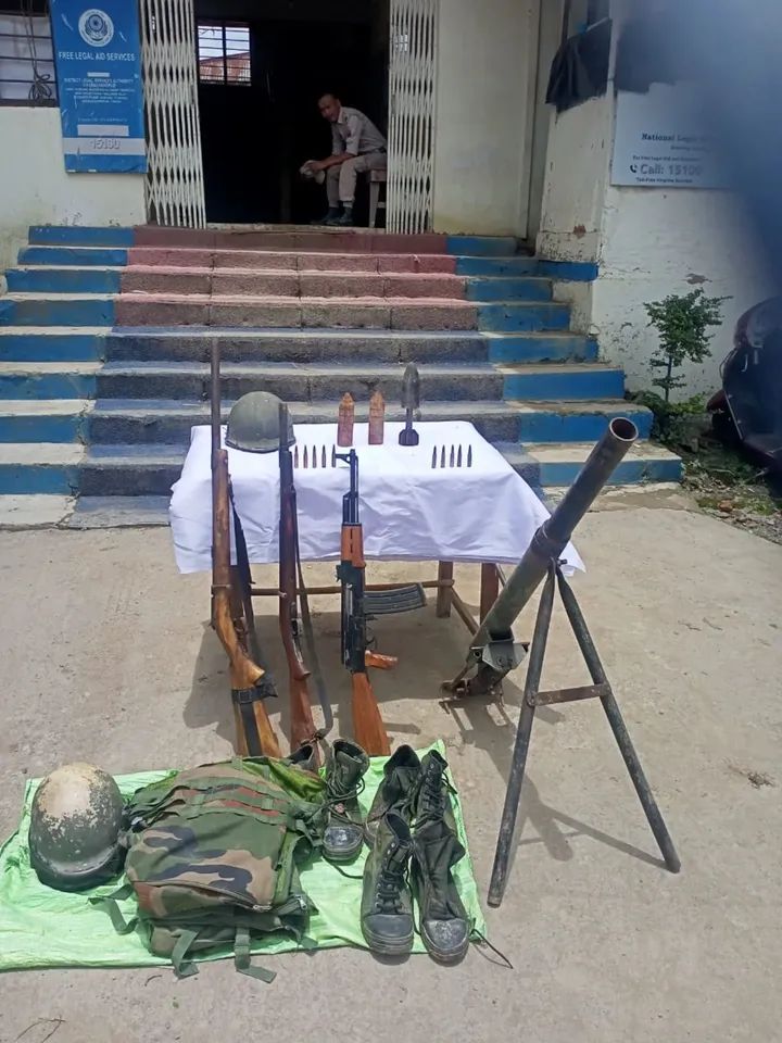Image of the Major Arms and Ammunition Haul Recovered in Manipur Operations.