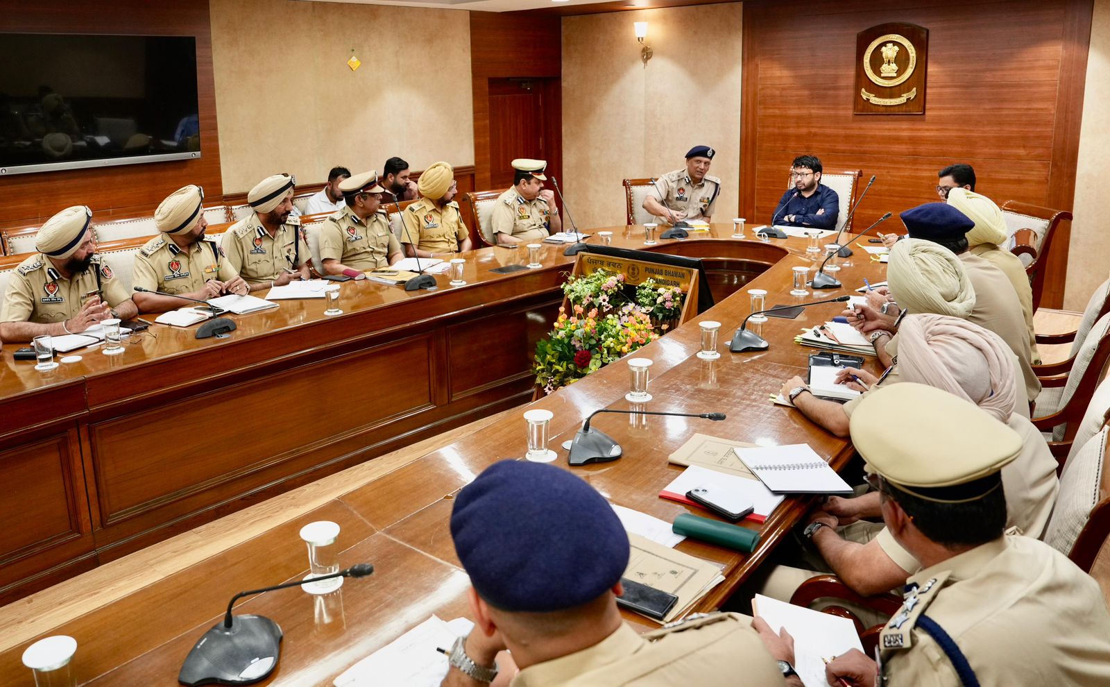Minister Rabjot Singh holds a high-level review meeting with the superintendents of all jails of Punjab at Punjab Bhawan