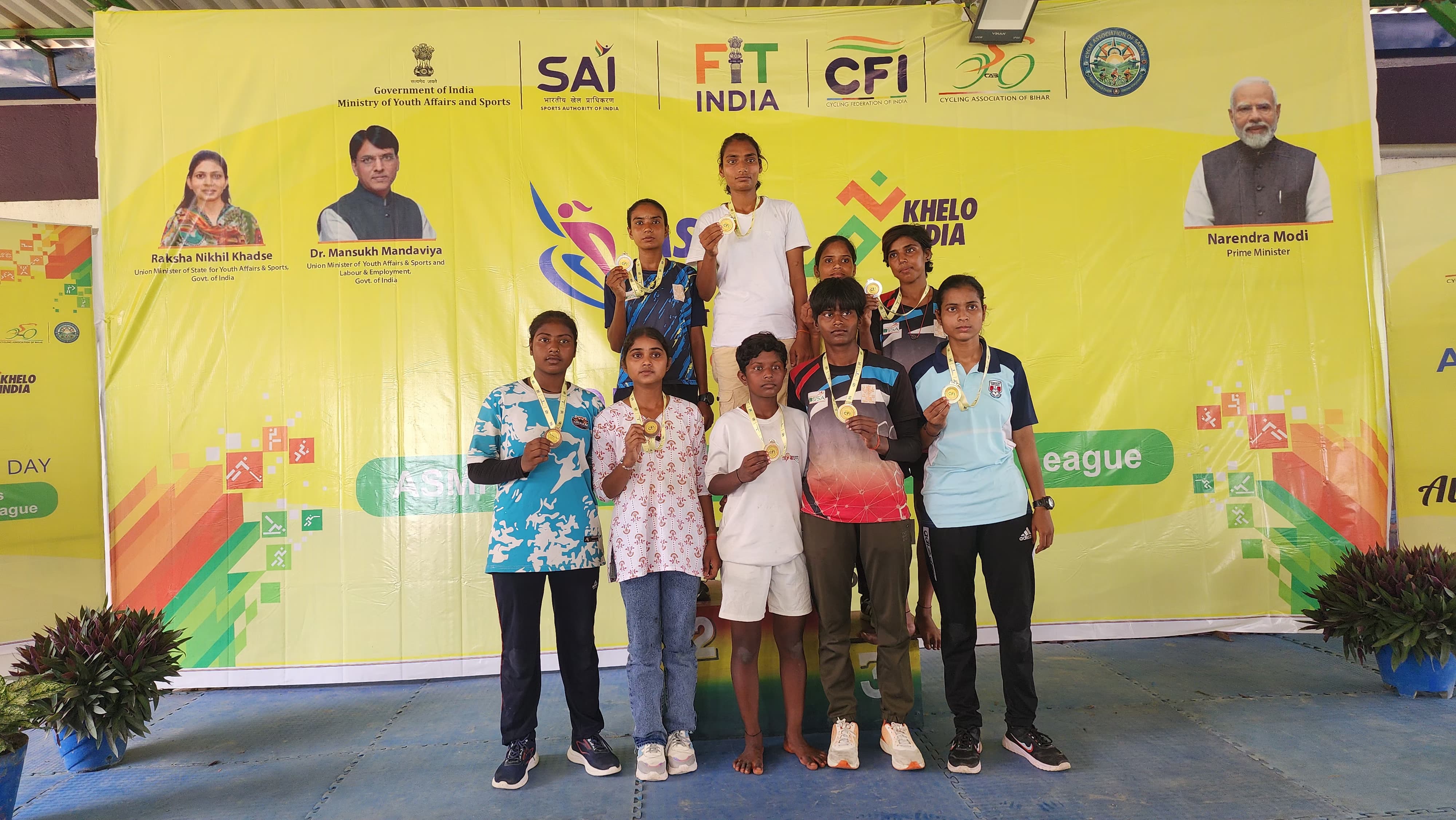 गरखा में खेलो इंडिया अस्मिता महिला रोड साइक्लिंग लीग का हुआ आयोजन