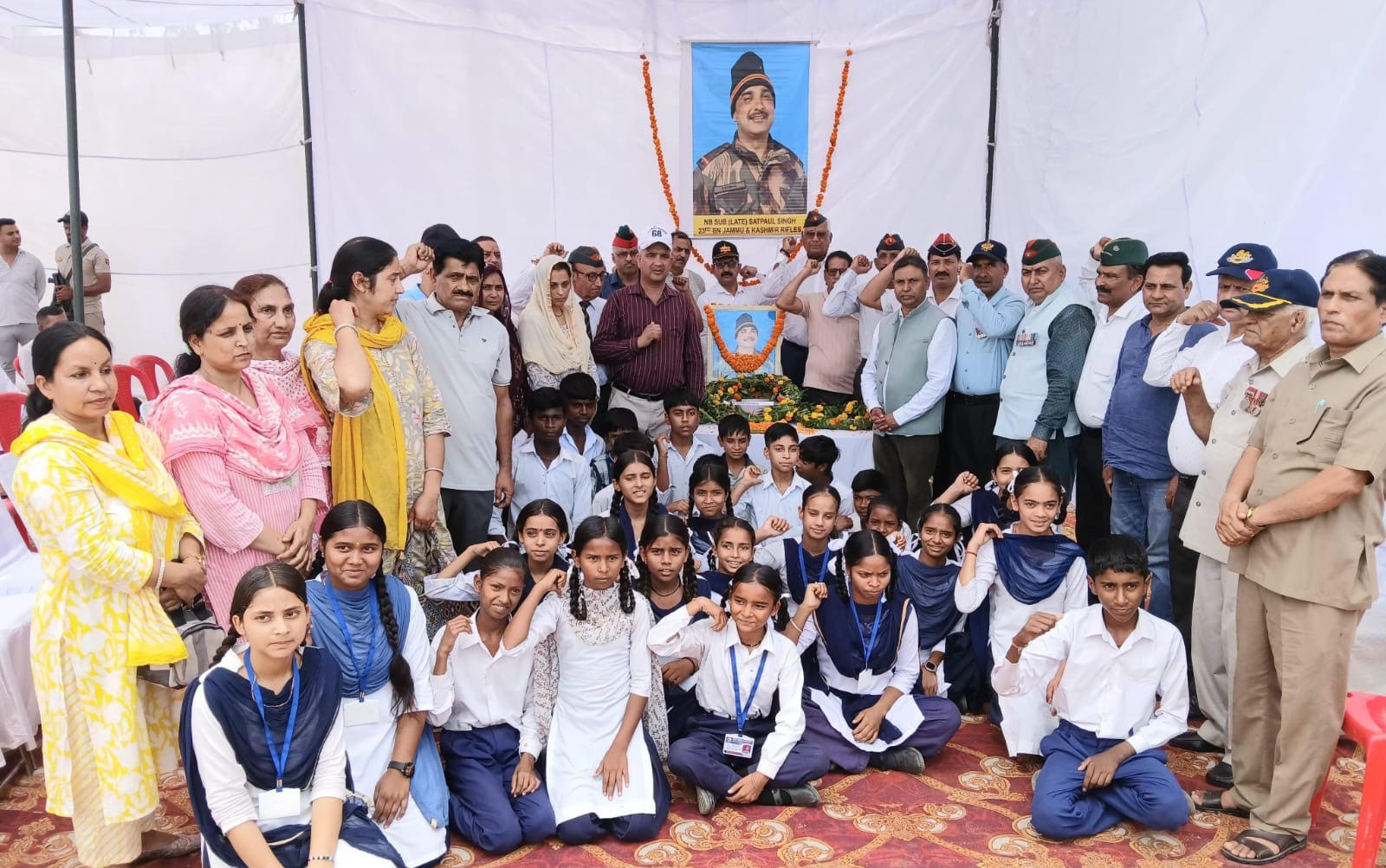 Tributes paid to martyr Satpal Singh on his first death anniversary in Kathua