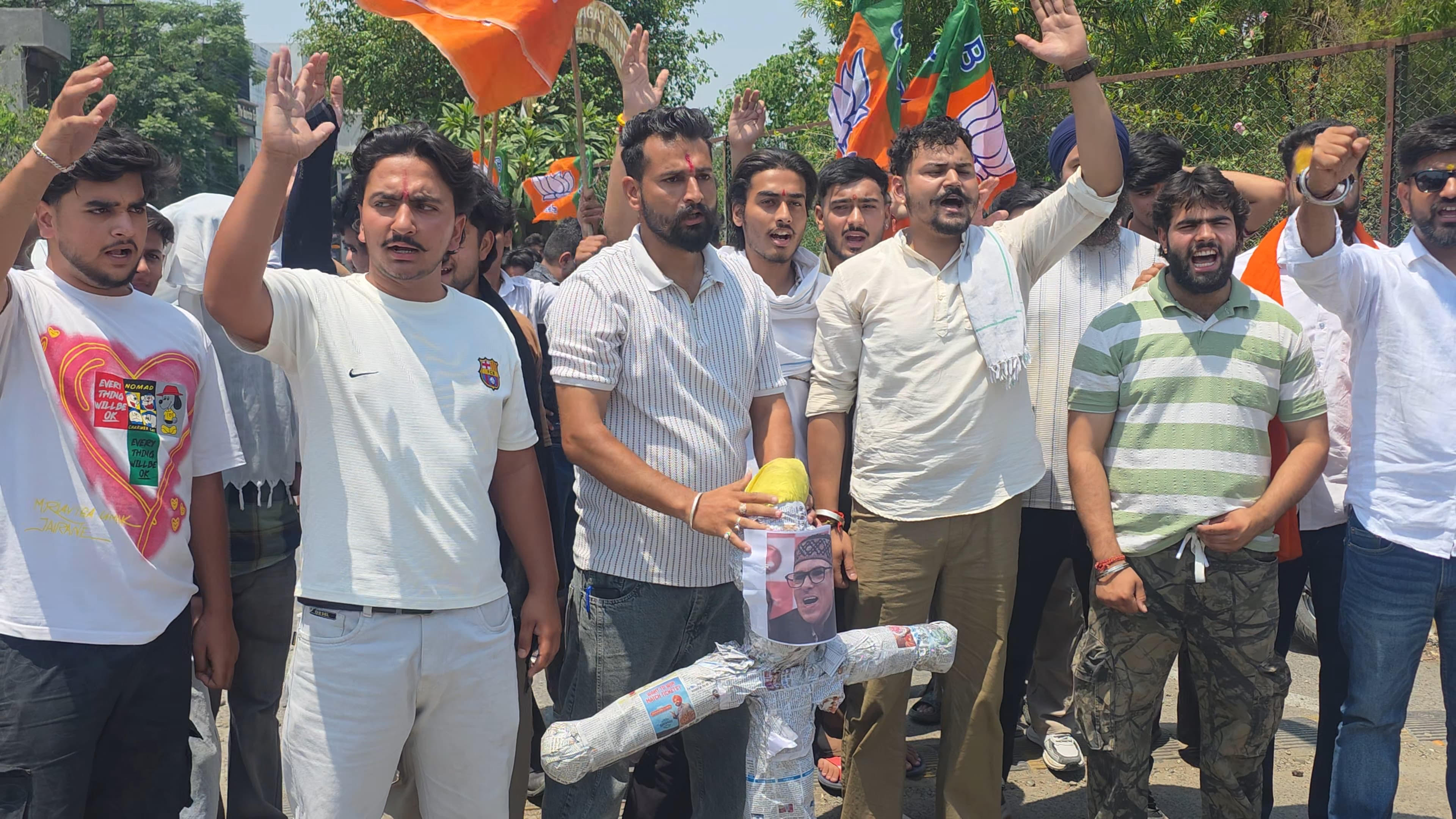 Violent protest by BJYM in Kathua