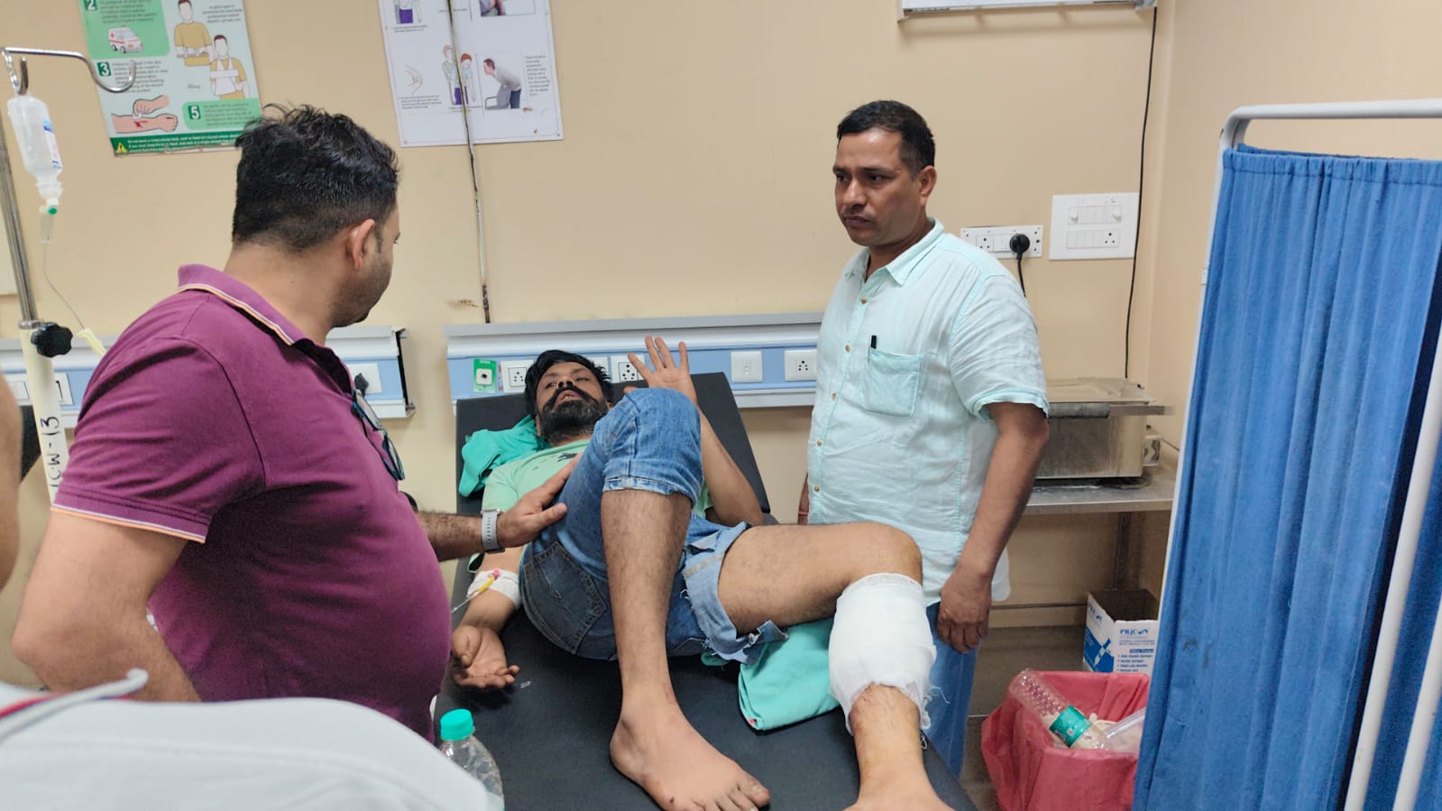नागरिक अस्पताल में उपचाराधीन तपन।