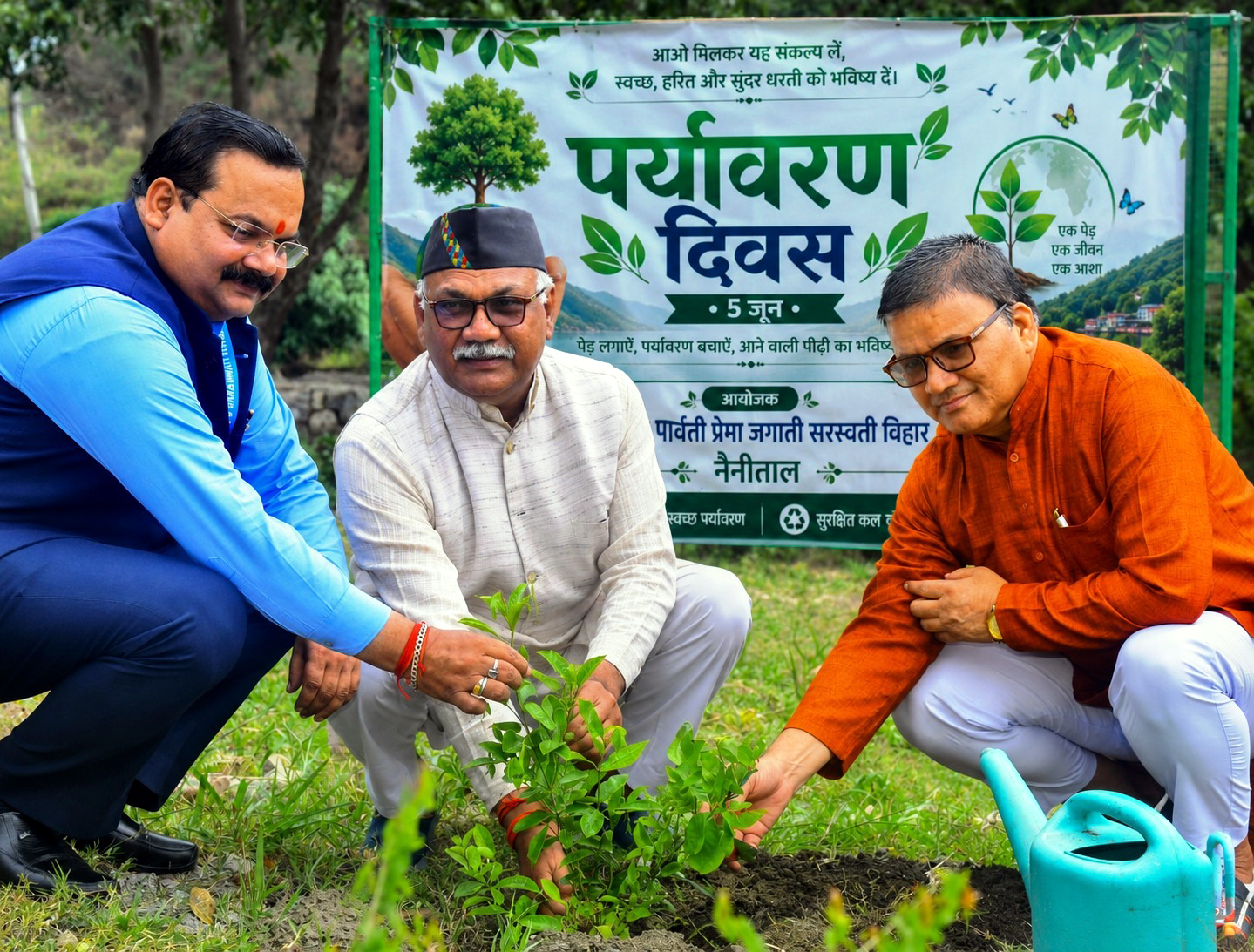 पौधरोपण करते सरस्वती विहार के प्रधानाचार्य डॉ. सूर्य प्रकाश।