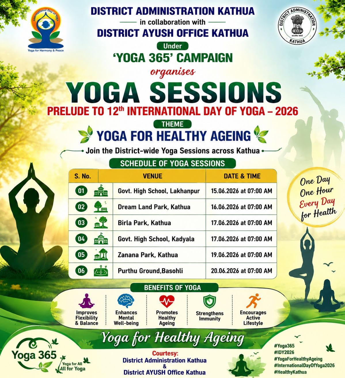 Yoga 365 Campaign – Series of Yoga Sessions Begins in Kathua Ahead of International Yoga Day 2026 Yoga 365 Campaign – Series of Yoga Sessions Begins in Kathua Ahead of International Yoga Day 2026