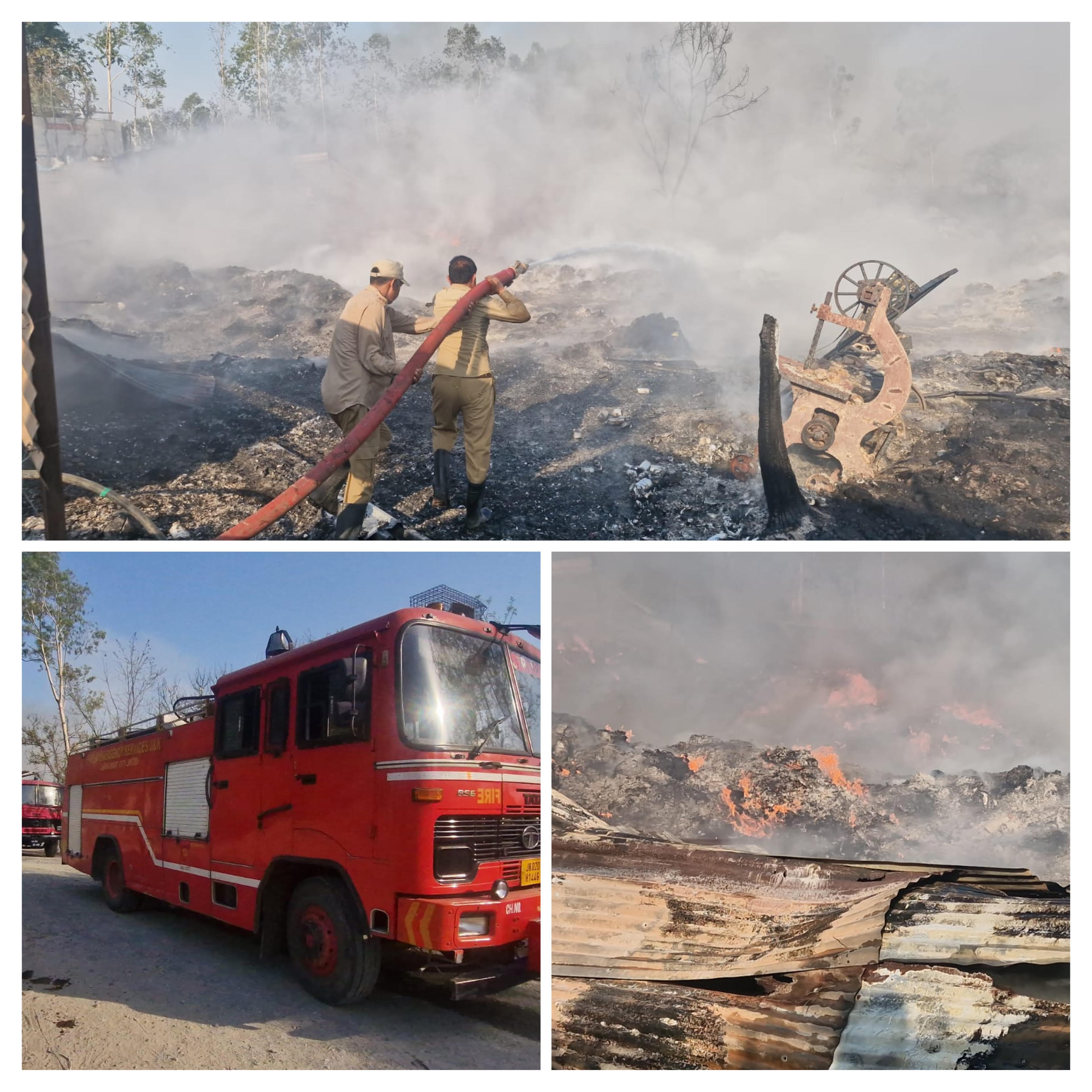 Massive fire at scrap dump; several lives narrowly saved; major tragedy averted in Kathua.