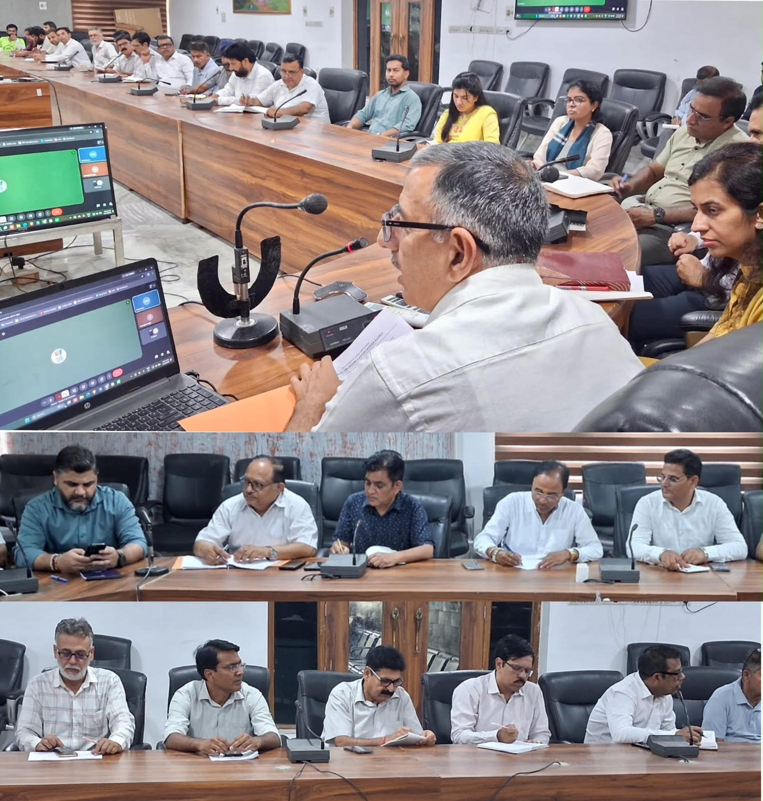 Review of Yoga Day preparations; mega yoga session on June 21. Review of Yoga Day preparations; mega yoga session on June 21.