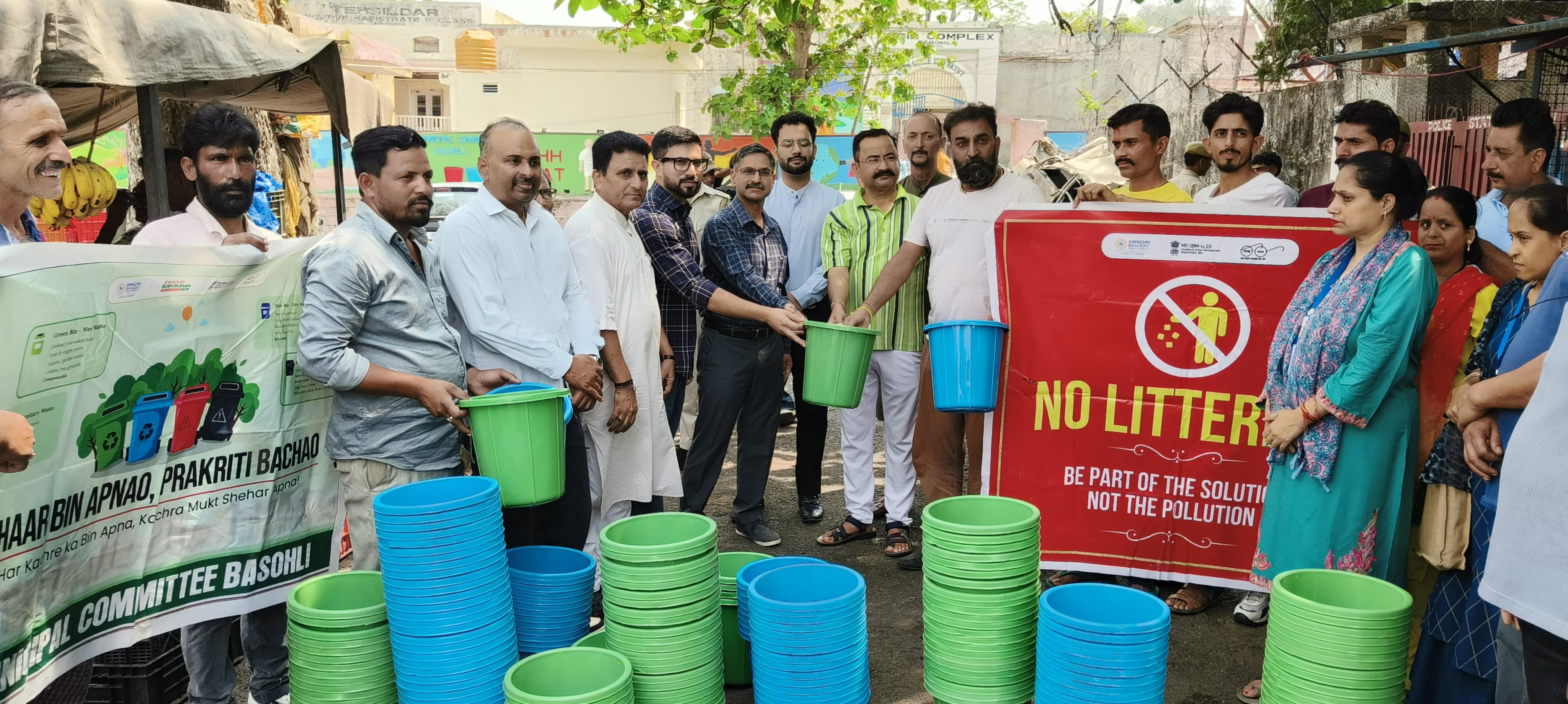 Cleanliness drive event organized at Basohli bus stand.