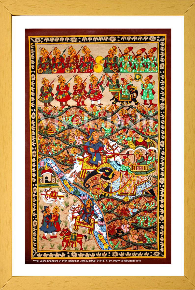 शाहपुरा की विश्वप्रसिद्ध फड़ कला में सजी हल्दीघाटी की गाथा विवेक जोशी ने रंगों में जीवंत किया महाराणा प्रताप का अदम्य शौर्य