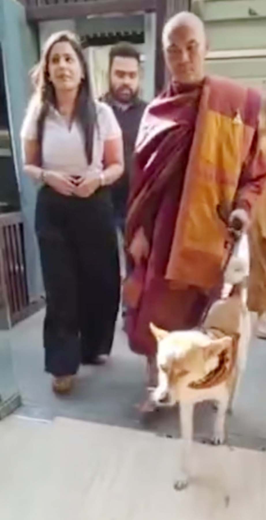 गुरुग्राम में पीस डॉग आलोका के साथ बौद्ध भिक्षु पन्नकारा। गुरुग्राम में पीस डॉग आलोका के साथ बौद्ध भिक्षु पन्नकारा।