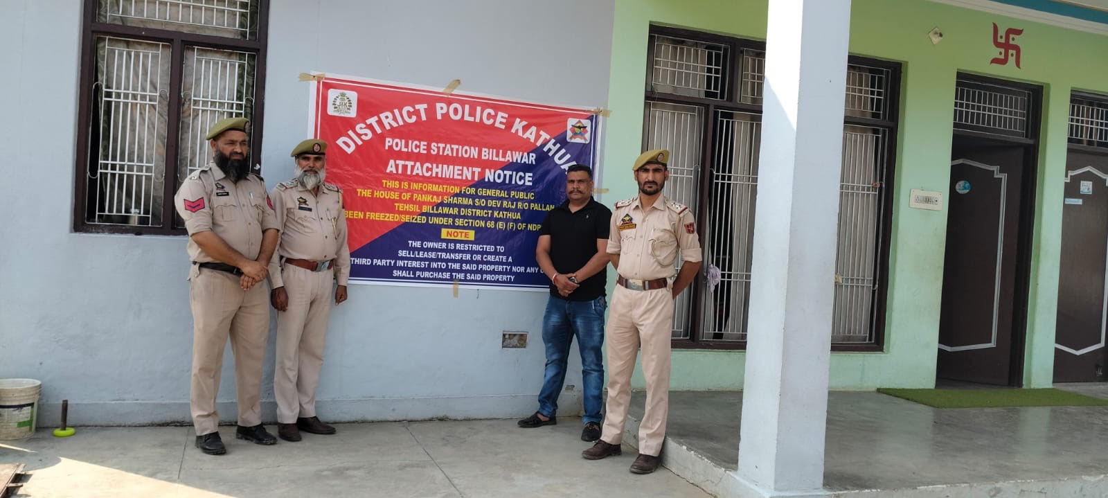 Assets worth ₹50 lakh attached; major action by Kathua Police against drug smuggler Pankaj.