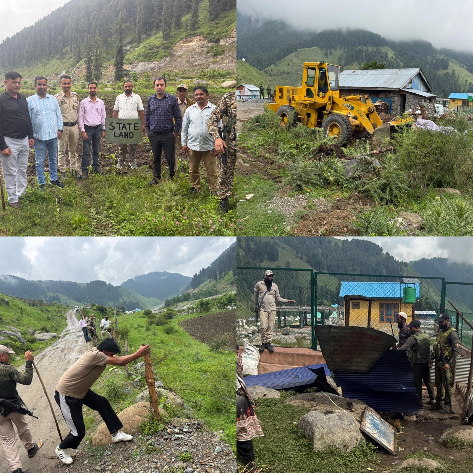 Encroachment removed from 35 kanals of government land in Bani. Encroachment removed from 35 kanals of government land in Bani.