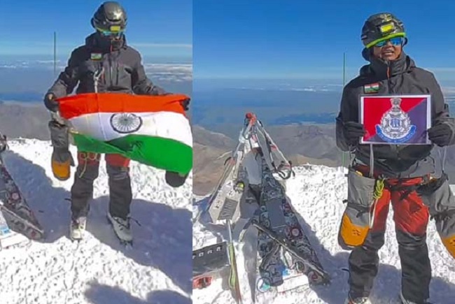 मप्र की आरक्षक वर्षा पटेल ने यूरोप की सबसे ऊंची चोटी माउंट एल्ब्रुस पर फहराया तिरंगा