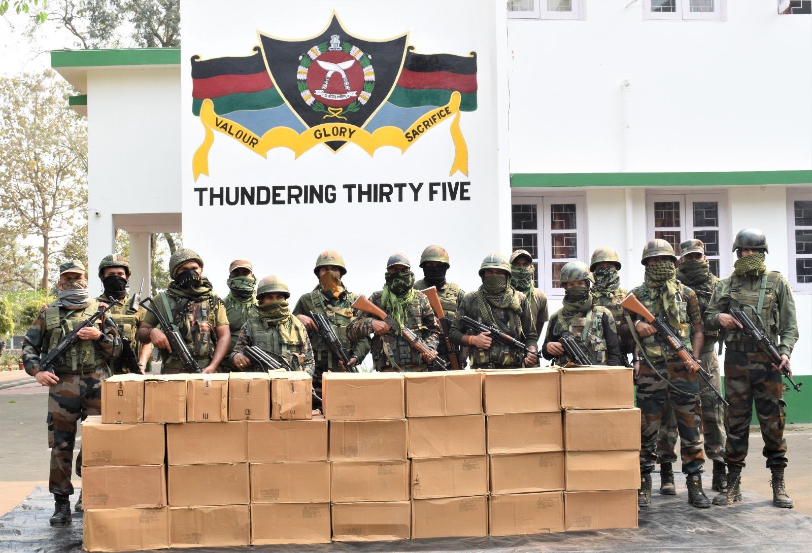 Image of narcotic cough syrup seized by Assam Rifles. Image of narcotic cough syrup seized by Assam Rifles.