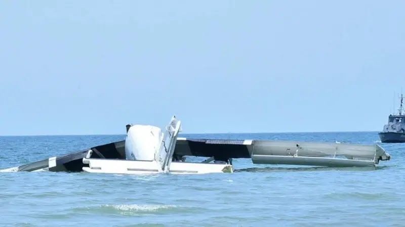 The plane wreckage lies off the coast of Thailand on Friday The plane wreckage lies off the coast of Thailand on Friday