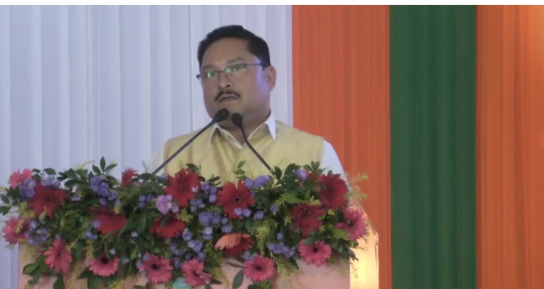 Image of the MP Dilip Saikia elected as new President of Assam BJP.
