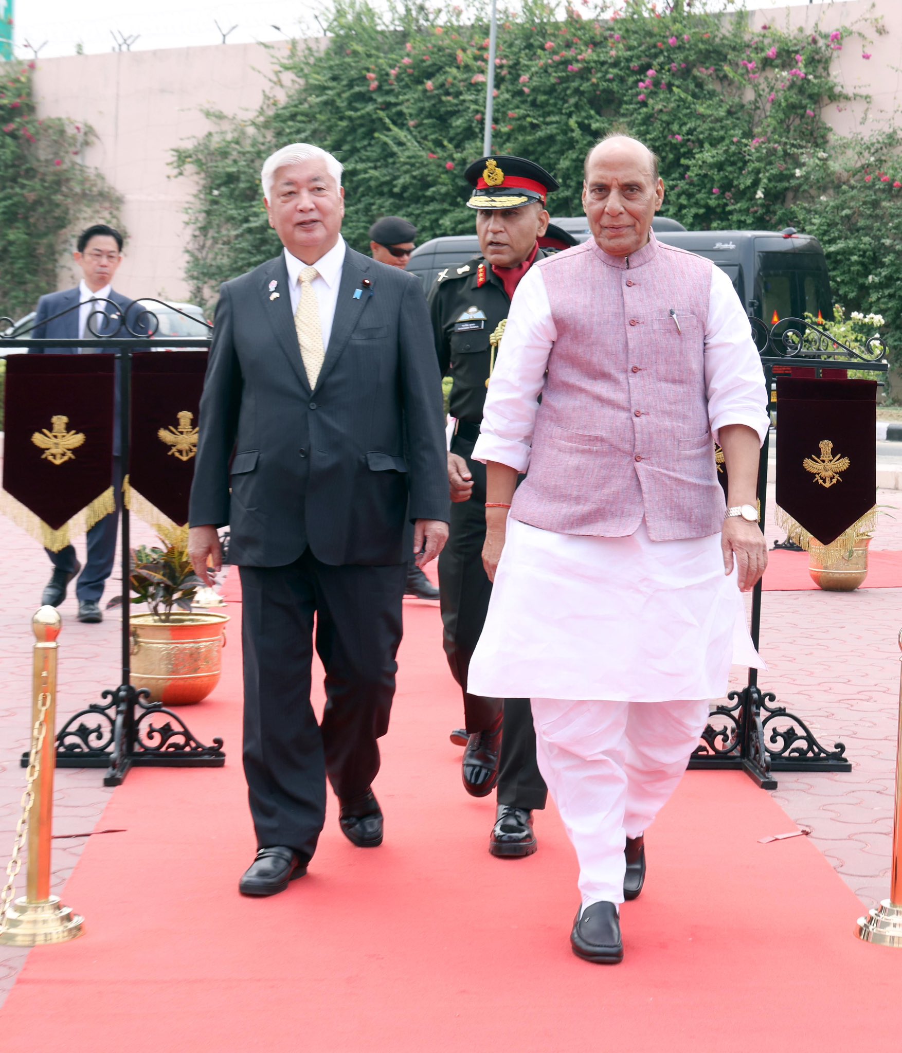 Defence Minister Rajnath Singh met with Japan's Defence Minister General Nakatani in New Delhi on Monday. Defence Minister Rajnath Singh met with Japan's Defence Minister General Nakatani in New Delhi on Monday.