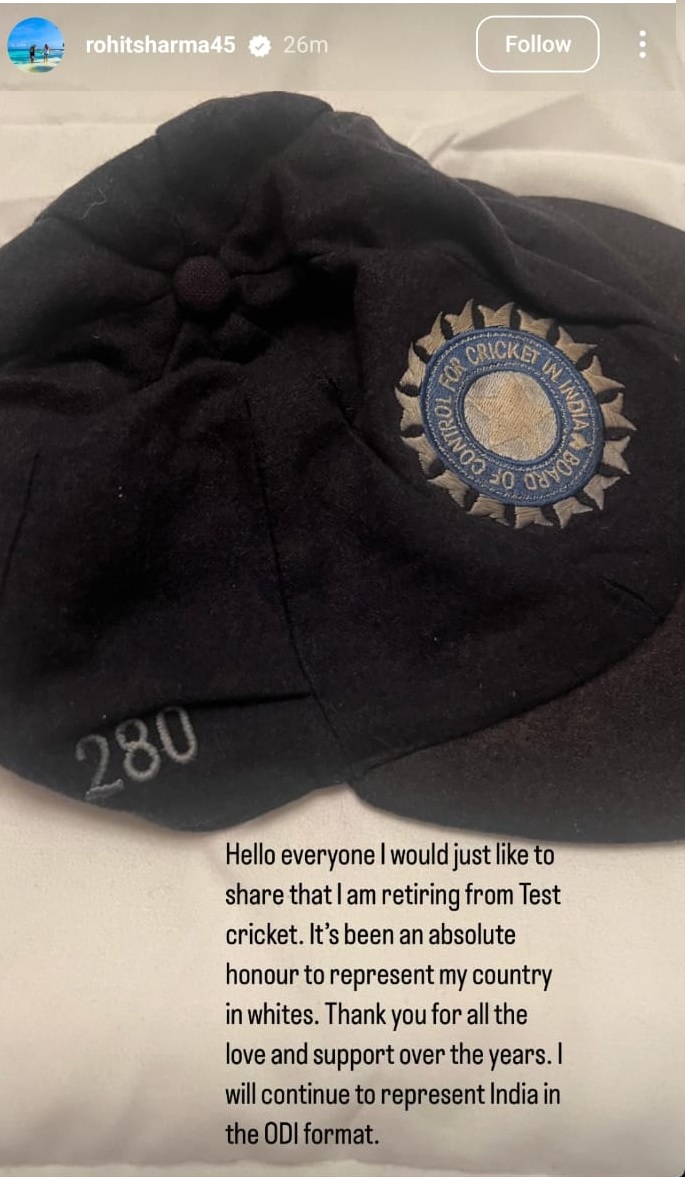 Source - Rohit Sharma's 'Instragram'