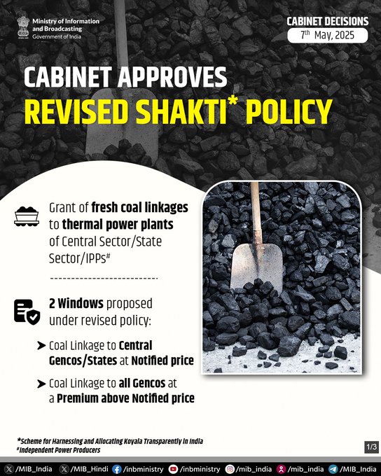 Revised SHAKTI Policy for Coal Allocation to Power Sector