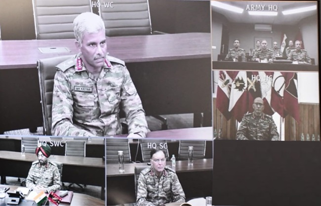 Army Chief meets with commanders of Western Borders. Army Chief meets with commanders of Western Borders.