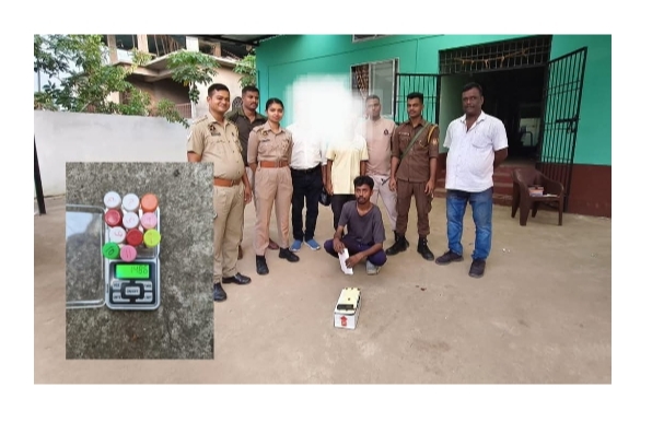 Guwahati: Image of the accused arrested with heroin by Gorchuk police. Guwahati: Image of the accused arrested with heroin by Gorchuk police.