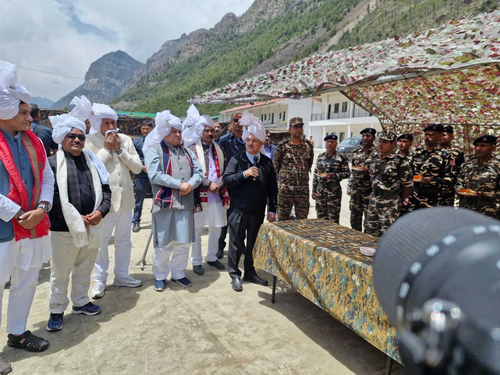 Nadda inquired about weapons and other defense resources from the Soldiers on the border. Nadda inquired about weapons and other defense resources from the Soldiers on the border.