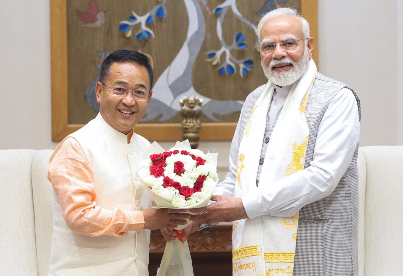 Sikkim's Chief Minister Prem Singh Tamang met with Prime Minister Narendra Modi in New Delhi on Tuesday. Sikkim's Chief Minister Prem Singh Tamang met with Prime Minister Narendra Modi in New Delhi on Tuesday.