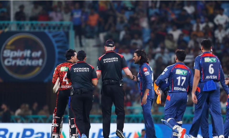 During the match, Digheesh and Abhishek Sharma clashed with each other. During the match, Digheesh and Abhishek Sharma clashed with each other.