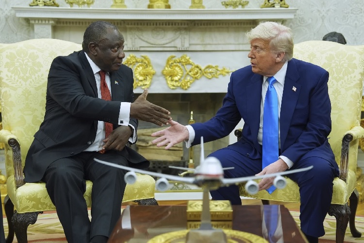 The meeting between American President Donald Trump and South African President Cyril Ramaphosa at the White House. The meeting between American President Donald Trump and South African President Cyril Ramaphosa at the White House.
