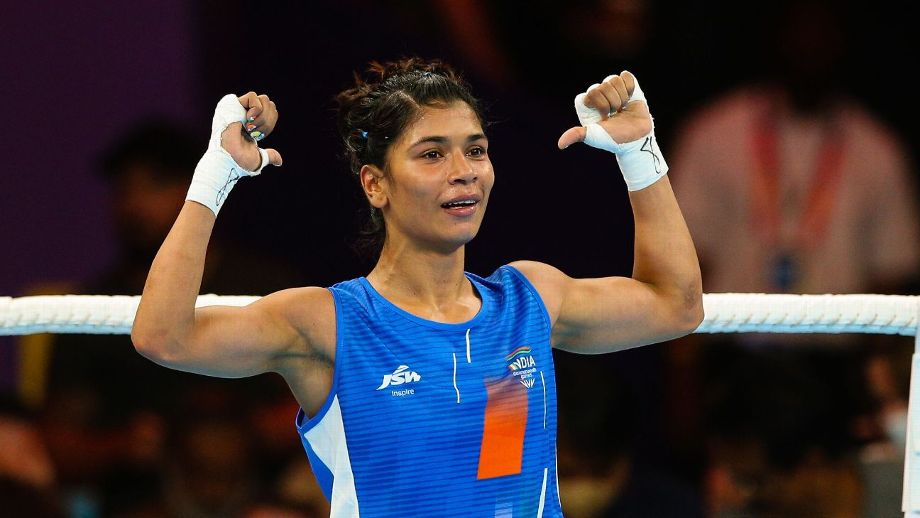 Nikhat Zareen advanced to 51kg semifinals with a 5:0 victory over Kalpana Nikhat Zareen advanced to 51kg semifinals with a 5:0 victory over Kalpana