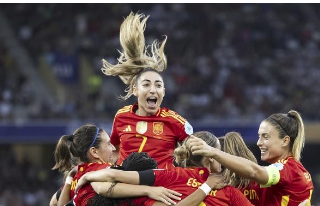 Spain's player celebrating after scoring a goal. Spain's player celebrating after scoring a goal.