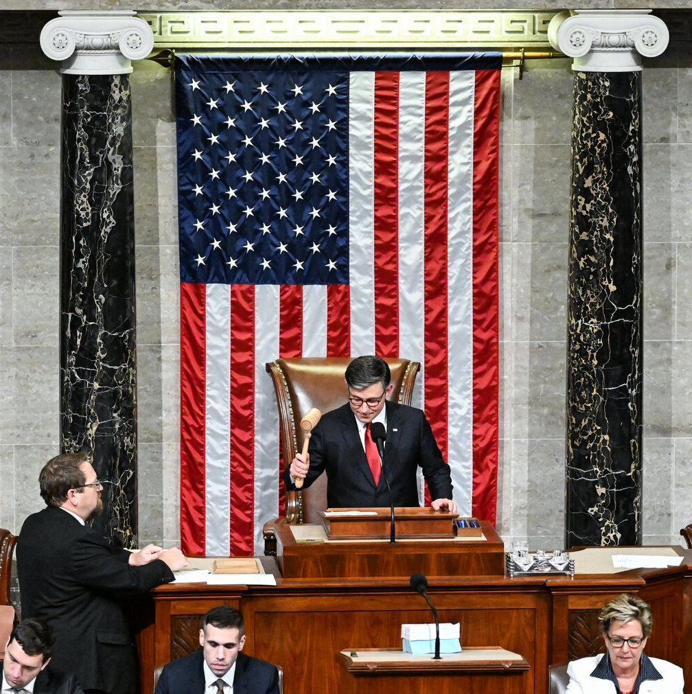 U.S. House of Representatives Speaker Mike Johnson announces the passage of the bill. U.S. House of Representatives Speaker Mike Johnson announces the passage of the bill.