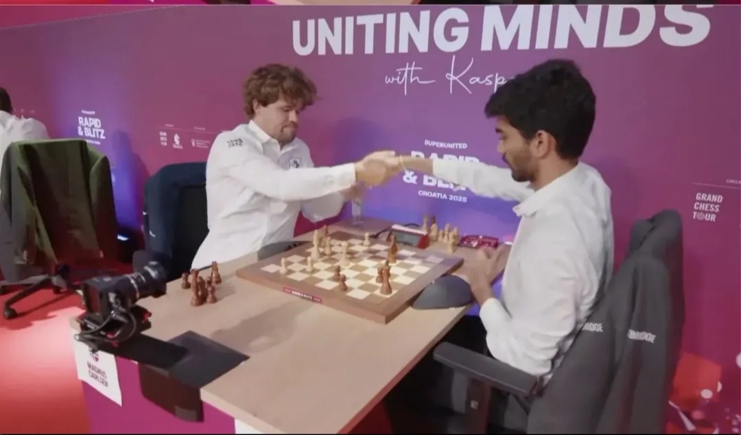 Gukesh beats Carlsen, secures fifth straight win. Gukesh beats Carlsen, secures fifth straight win.