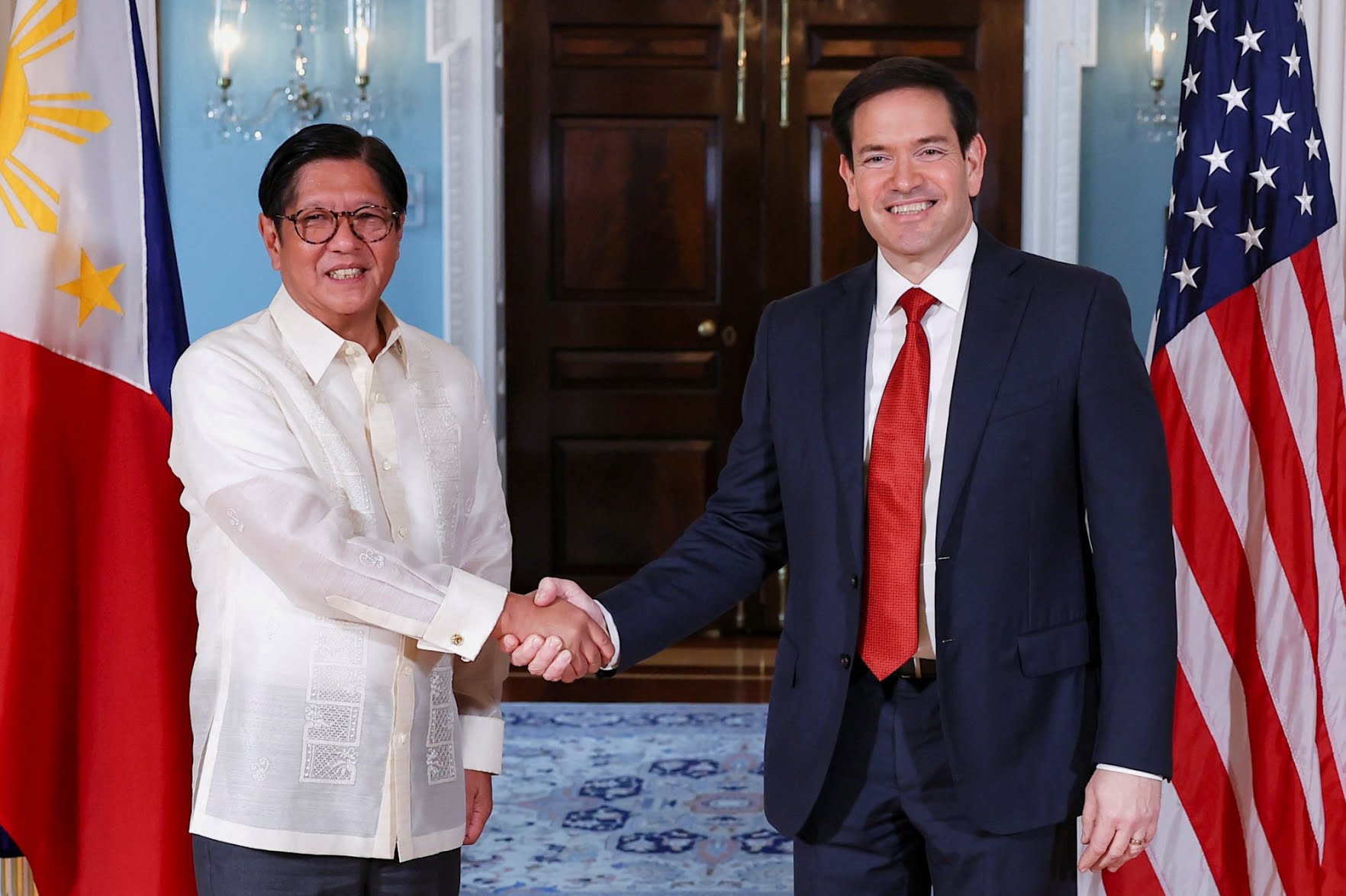 President Marcos with US Secretary of State Marco Rubio at the State Department in Washington on Monday. President Marcos with US Secretary of State Marco Rubio at the State Department in Washington on Monday.