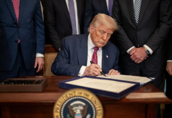 President Donald Trump signs an executive order on Thursday. President Donald Trump signs an executive order on Thursday.