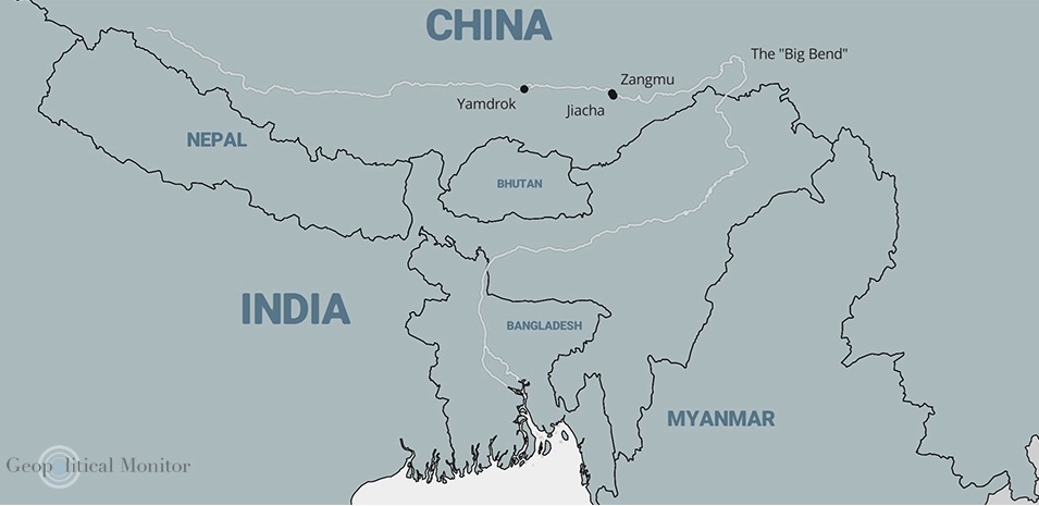 The map of the Yarlung Tsangpo Dam project has been shared in the geopolitical monitor in its article.