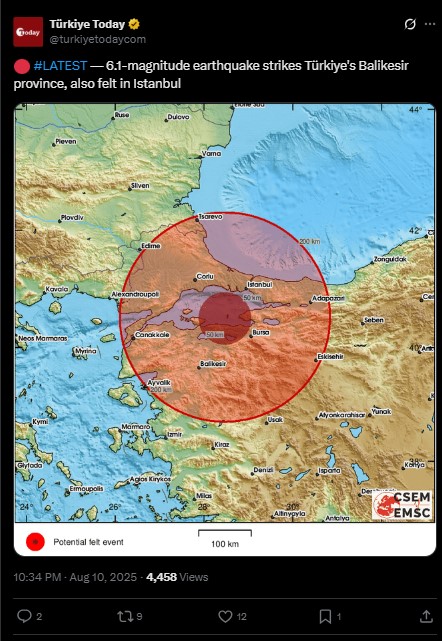 Powerful 6.1-Magnitude Earthquake Jolts Northwestern Turkey, Damage Assessment Underway