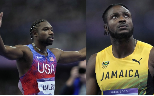 Noah Lyles (left)& Kishane Thompson (right) Noah Lyles (left)& Kishane Thompson (right)