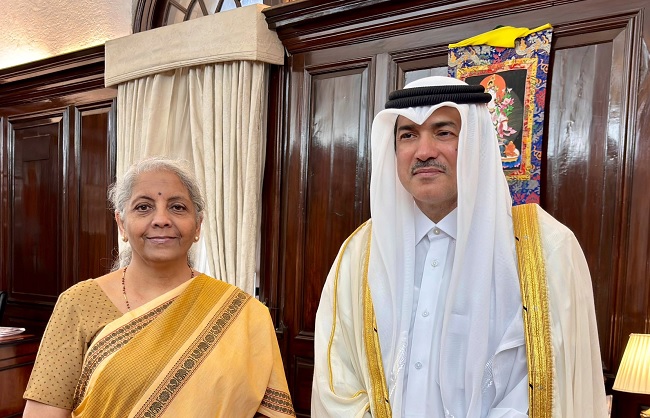 Union Finance Minister Nirmala Sitharaman held talks with Qatar’s Minister of State for Foreign Trade, Dr. Ahmed bin Mohammed Al-Sayed Union Finance Minister Nirmala Sitharaman held talks with Qatar’s Minister of State for Foreign Trade, Dr. Ahmed bin Mohammed Al-Sayed