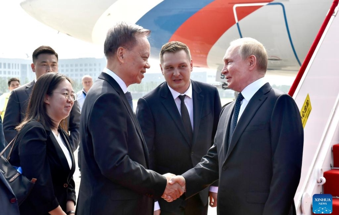 Russian President Vladimir Putin arrived in Tianjin, china on August 31,2025